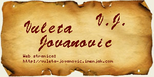Vuleta Jovanović vizit kartica